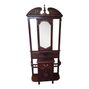 Late 20th Century Victorian Style Mahogany Hall Tree With Storage