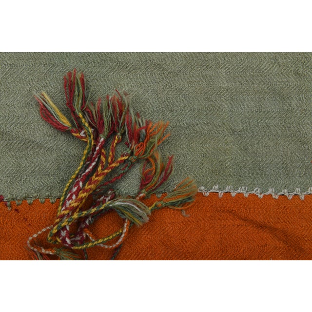 Vintage Turkish Oushak Handmade Wool Cotton Red Runner Rug For Sale - Image 10 of 11