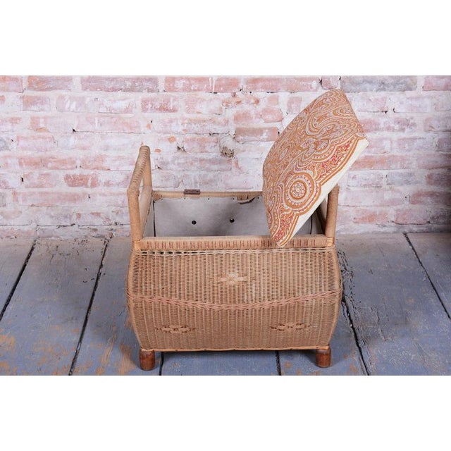 Czech Art Deco Stool in Wood and Hemp, 1940s For Sale - Image 9 of 14