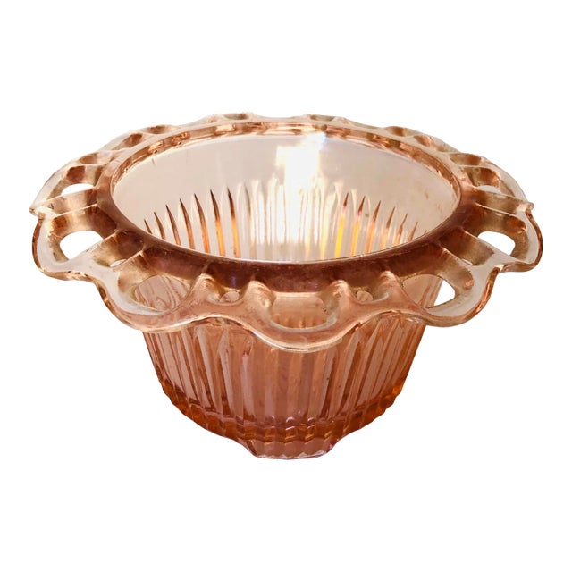Vintage Pink Depression Glass Bowl For Sale