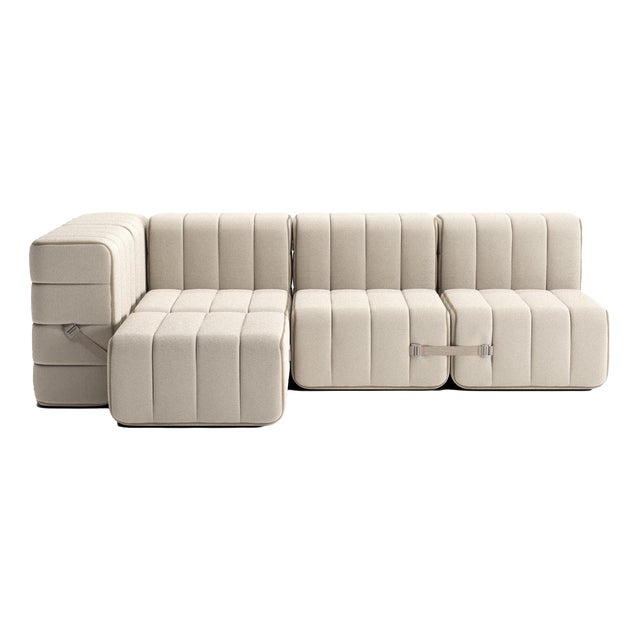 Three-Seater Modular Sofa in Sera Fabric by Ambivalenz, Set of 9 For Sale