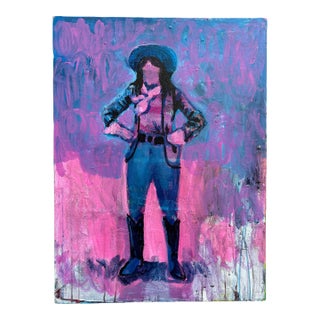 Rodeo Cowgirl Painting by Joseph Christy For Sale
