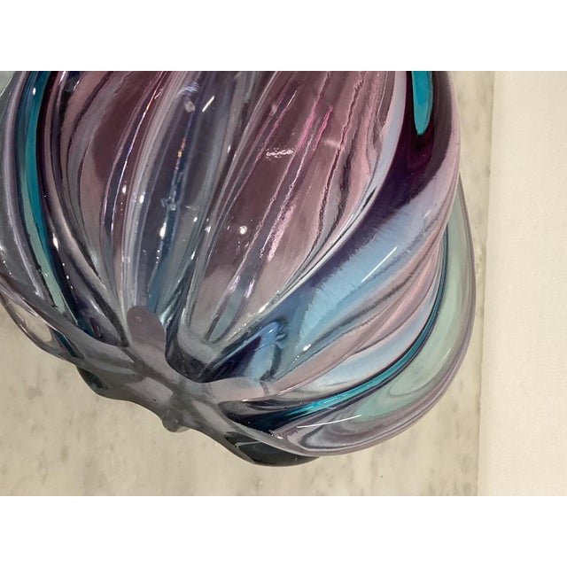 Sommerso Murano Glass Pitcher Vase attributed to Flavio Poli for Seguso, 1960s For Sale - Image 7 of 8