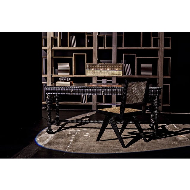 NOIR Portuguese Desk, Hand Rubbed Black For Sale - Image 10 of 12