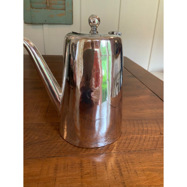 Antique Victorian Sheffield Silver Plate Chocolate Pot / Tea Pot With Wooden Handle for Cottage Core, English Country, Traditional Decor or Serving For Sale In New Orleans - Image 6 of 12