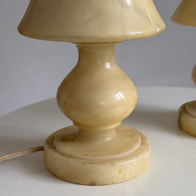 Vintage Alabaster Lamps, 1960s, Set of 2 For Sale - Image 3 of 14