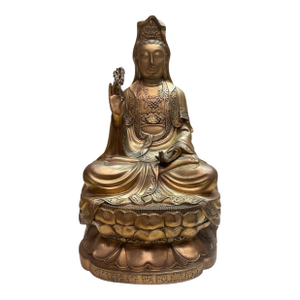 20th Century Chinese Cast Bronze Guanyin (Quan Yin / Avalokiteshvara) Buddha