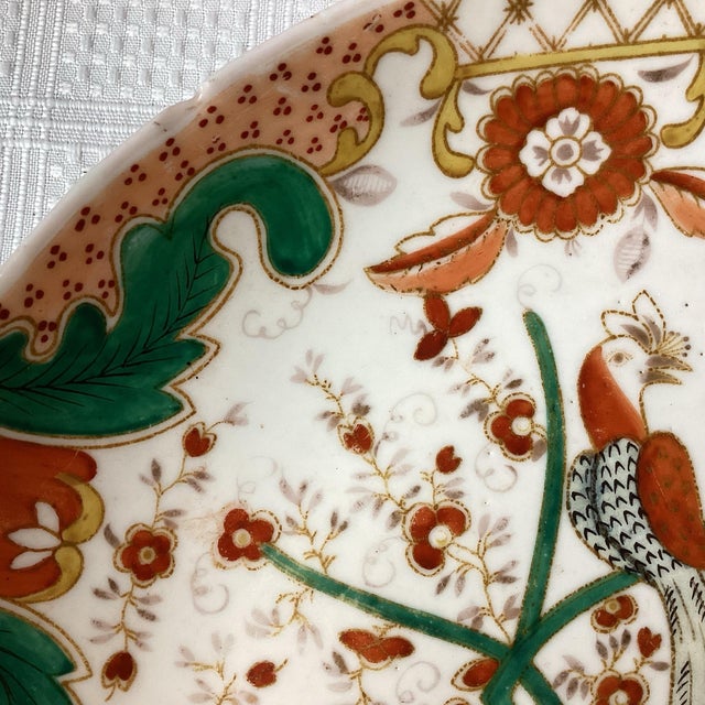Ceramic Antique Rare 19th C. Gulin Brothers Factory Hand Painted Porcelain Plate, Marked For Sale - Image 7 of 11
