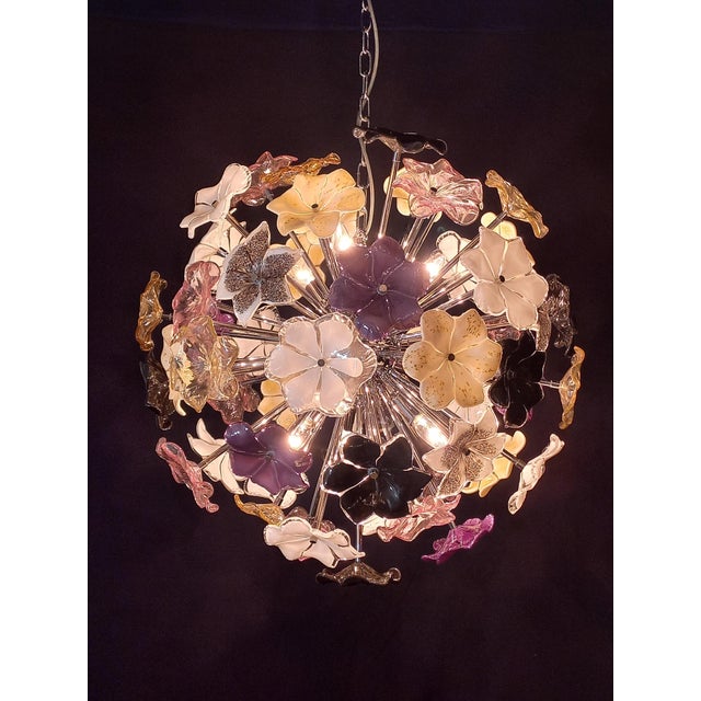 Vintage Sputnik Murano Glass Pendant in the style of Venini, Venice, Italy, 1970s For Sale - Image 9 of 11