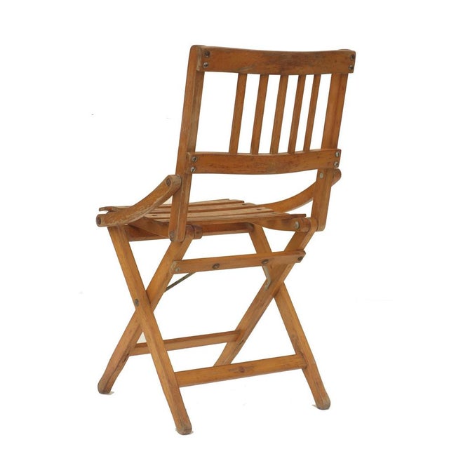 Mid-Century Modern Small Vintage Italian Children's Folding Chair, 1950s For Sale - Image 3 of 10