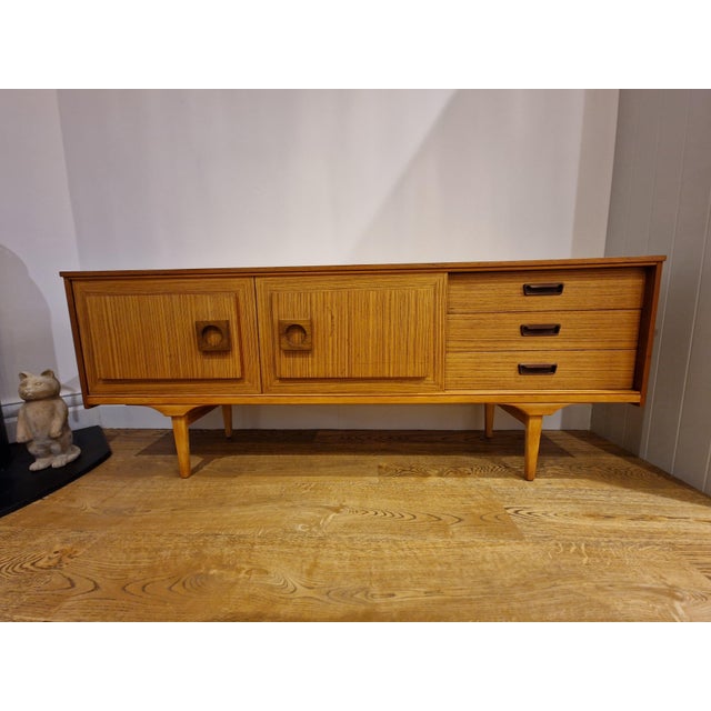 Mid-Century Blonde Sideboard with Sliding Doors, 1960s For Sale - Image 6 of 18