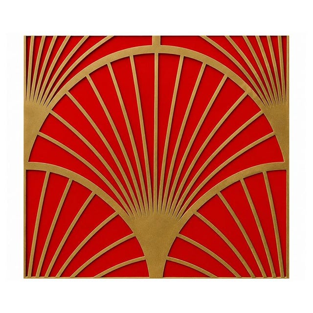 Red Glass Panel, 1980s For Sale - Image 3 of 4