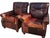 Rustic 1980s Stunning 3-Piece Seating Set: Paul Robert Patchwork Leather Club Chairs & Pottery Barn Ottoman For Sale - Image 3 of 12