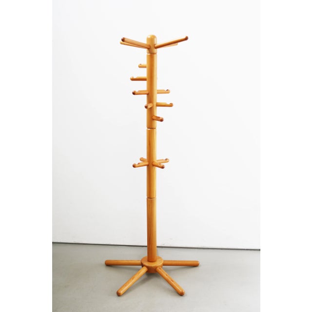 Scandinavian Sculptural Children's Coat Rack in Pine, Sweden, 1970s For Sale - Image 6 of 6