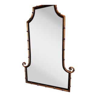 Late 20th Century Uttermost Faux Bamboo Wall Mirror | Hollywood Regency Chinoiserie Style For Sale