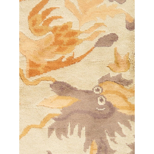 Early 20th-Century Chinese Mongolian Dragon Rug with Shou Medallion, Handmade For Sale - Image 15 of 17