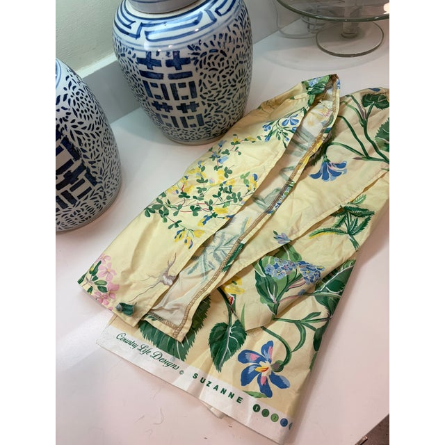 Henredon Late 20th Century Henredon Custom Yellow Floral Chintz Upholstered Armchair With Ottoman For Sale - Image 4 of 16