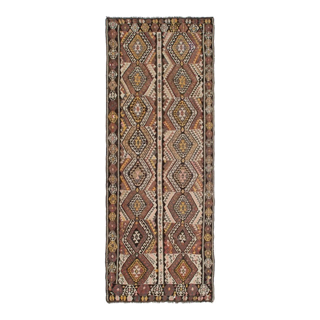 Vintage Turkish Kars Kilim Rug - 4`10" X 12`10" For Sale