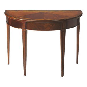 Hampton Demilune Console Table, Medium Brown