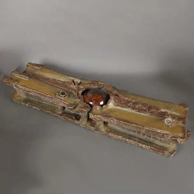 Vintage Brutalist Wall Sculpture in Studio Ceramic by Prof. Dieter Crumbiegel, 1975 For Sale - Image 6 of 12