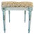 Mid 20th Century French Louis XVI Style Blue Painted Footstools With Brass Accents & Polka Dot Cut Velvet - A Pair For Sale - Image 12 of 18