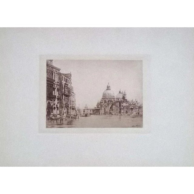 Venice, Canal Grande is an original Modern artwork realized by Luca Beltrami (1854 - 1933) in 1877. Original B/W Etching...