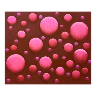 Paul Brach, Color Gradient Paul Brach Spheres Pink & Crimson Abstract Oil Painting New York For Sale