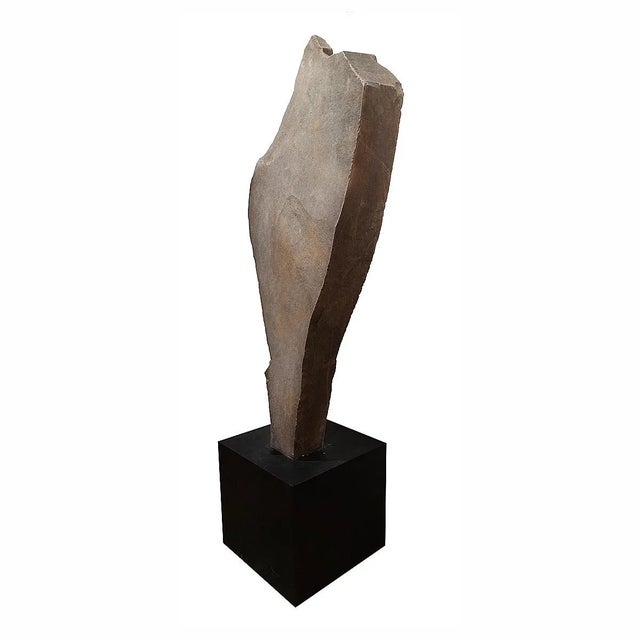 Contemporary Vintage Large Indonesian Stone Sculpture on Stand For Sale - Image 3 of 7