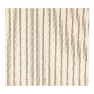 Schumacher "Marquet" Sand Cotton Ticking Stripe: 4.5 Yards For Sale