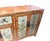 Superb fine Mongolian cabinet, circa 1930, featuring light distressed salmon-color doors and drawers hand-painted with...
