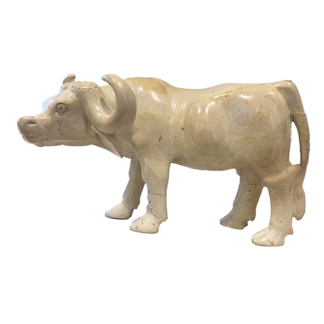 Mid 20th Century Hand-Carved Soapstone Cattle For Sale - Image 5 of 5