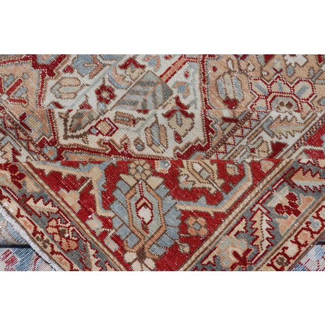 Antique Persian All-Over Garden Design Bakhtiari Rug in Multi Colors 12'11 X 15'6 For Sale - Image 14 of 15