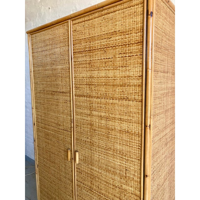 Vintage Italian Cabinet in Rattan, 1970s For Sale - Image 6 of 11