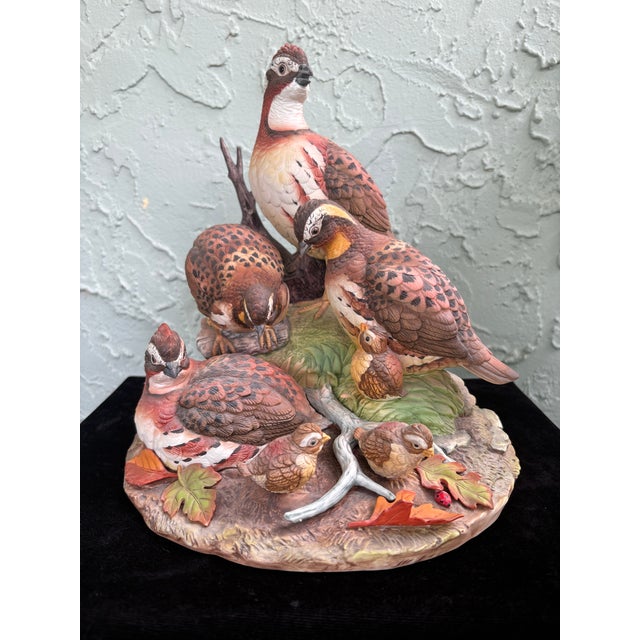 Figurative Limited Edition Andrea by Sadek “Group of Bob White” Quail Sculpture No. 667/2500, Made in Japan For Sale - Image 3 of 8