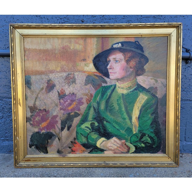 Ted Schuyler 40's Female Figure Oil Painting For Sale - Image 11 of 11