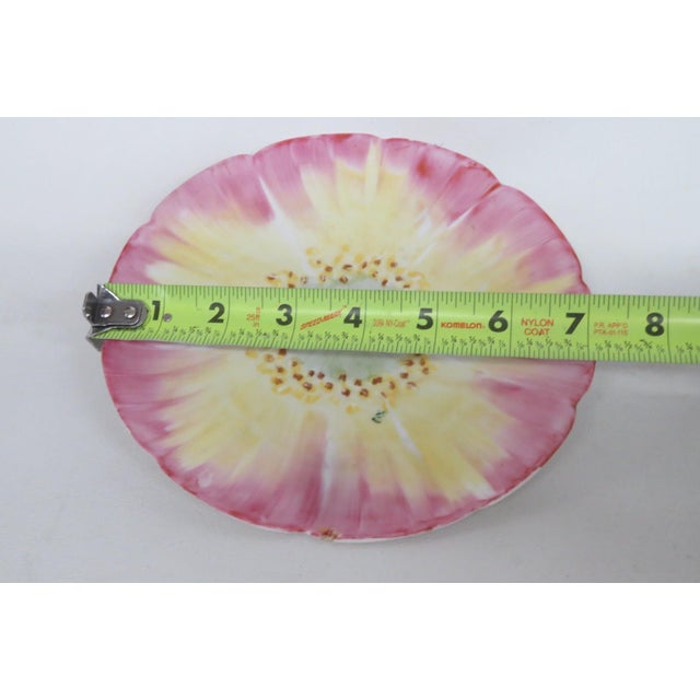 Carl Knoll Yellow and Pink Flower Small Plate Karlsbad Austria Porcelain 4807b For Sale - Image 11 of 14