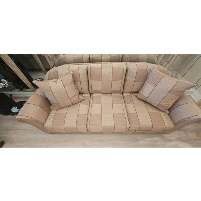 Tan Swaim Franklin Style Sofa and Love Seat Set - 2 Pieces For Sale - Image 8 of 9