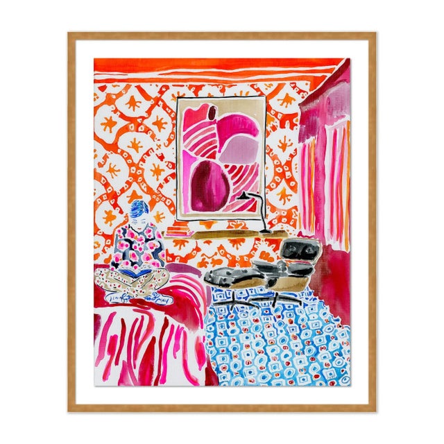 Kate Lewis Quiet Moments in a Colorful World by Kate Lewis in Gold Frame, Medium Art Print For Sale - Image 4 of 4