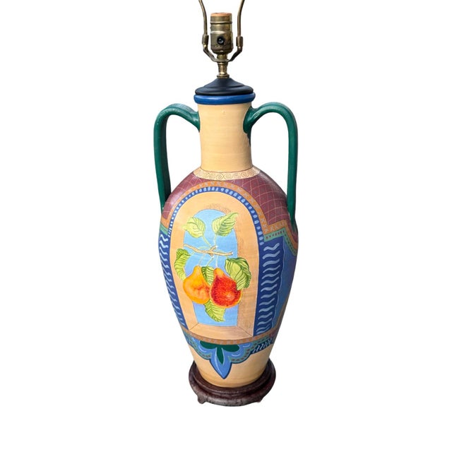 Vintage Hand Painted Urn Lamp For Sale In Greenville, SC - Image 6 of 8