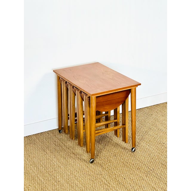 Brown Vintage Scandinavian Teak Nesting Tables, 1960s, Set of 5 For Sale - Image 8 of 18