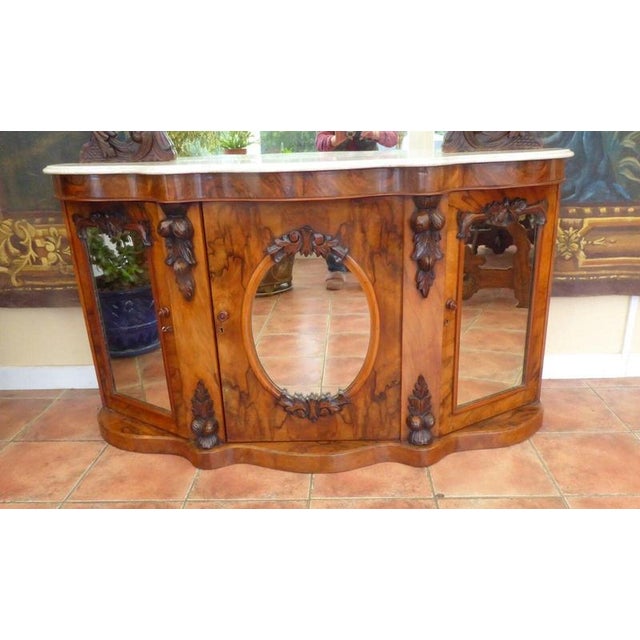 Antique Early 19th Century Carved Walnut and Marble Chiffonier, 1830 For Sale - Image 15 of 18