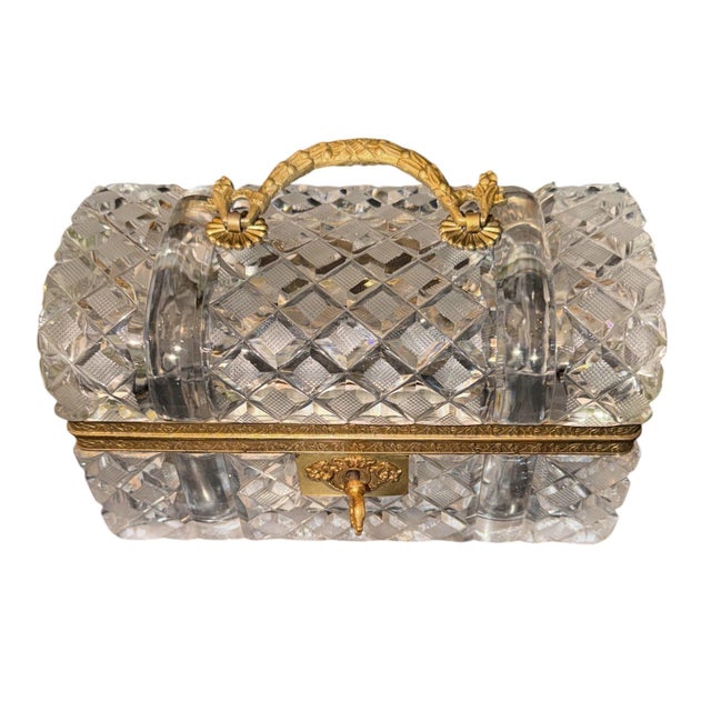 Baccarat Set of Three Baccarat Crystal Jewelry Caskets, France, Late 19th Century. For Sale - Image 4 of 9