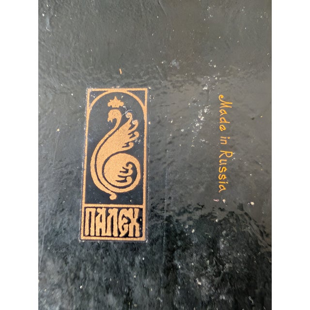 Black Palekh Russian Lacquer Box “Gvidon” – Signed Kornilova, 1992, With Certificate For Sale - Image 8 of 10