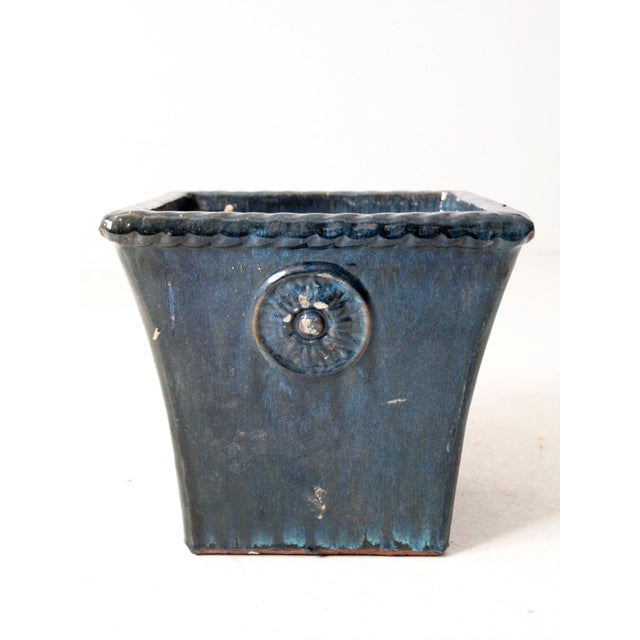 Vintage Art Deco Blue Planter For Sale - Image 10 of 13