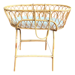 Vintage Rattan Cradle, 1960s