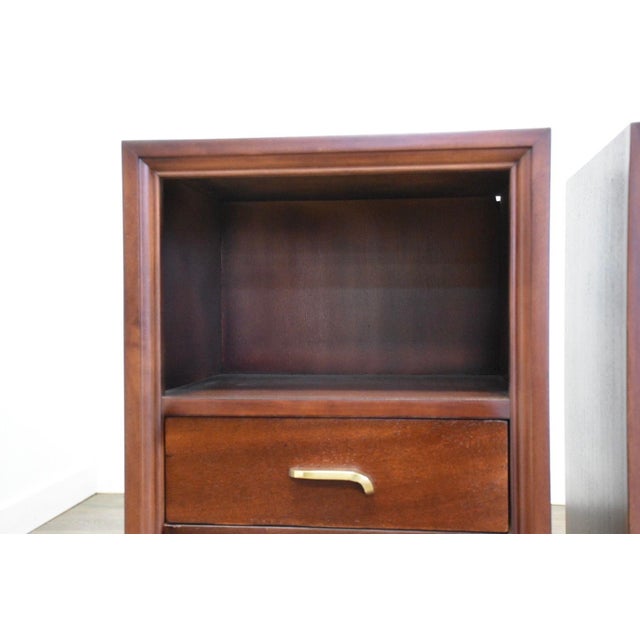 Wood Refinished Mahogany Nightstands - a Pair For Sale - Image 7 of 10