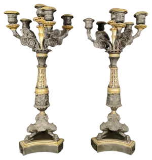 19th Century French Candleholders, Set of 2