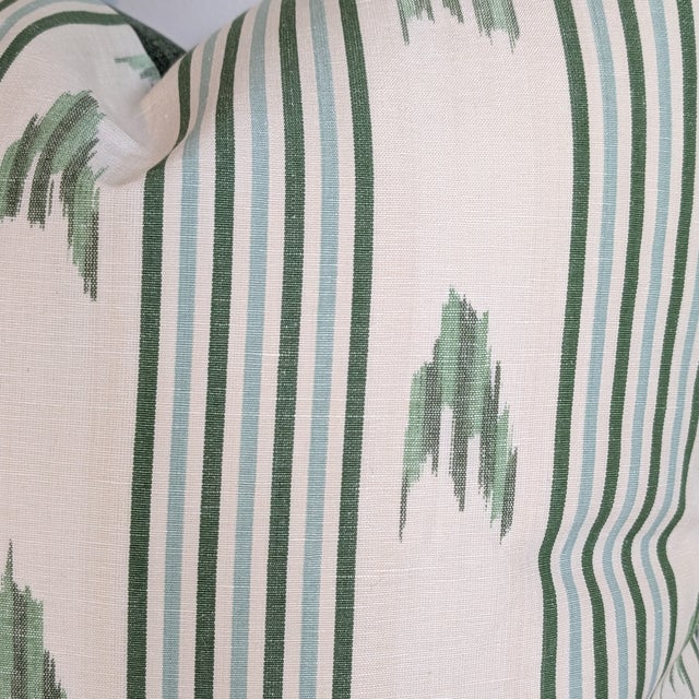 Not Yet Made - Made To Order Schumacher Santa Barbara 22" Ikat Pillows in Leaf For Sale - Image 5 of 5