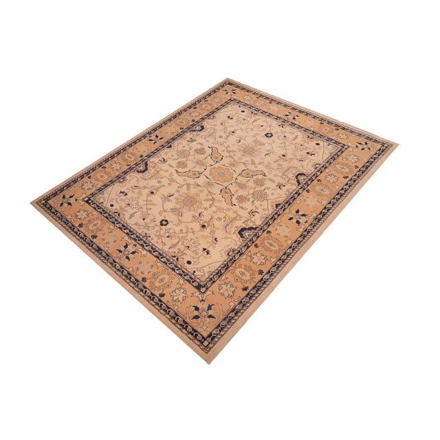 Boho Chic Boho Chic Ziegler Beige Peach Hand-Knotted Wool Rug - 9'0'' X 11'5'' For Sale - Image 3 of 8