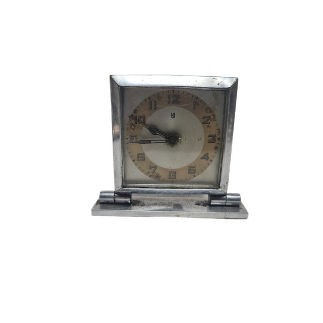 Silver Vintage German Clock from KJ, 1930s For Sale - Image 8 of 11